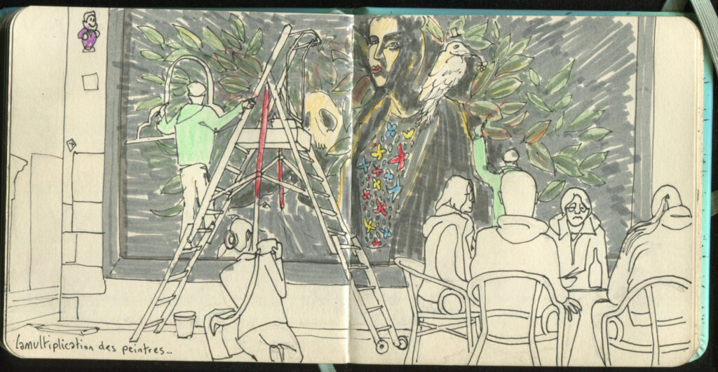 Naga en plein travail